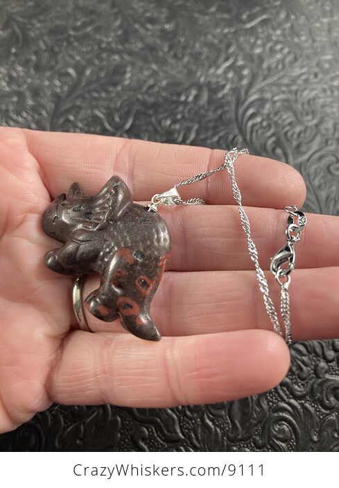 Stone Triceratops Dinosaur Pendant Necklace Jewelry - #VUdDDw9EOxY-4