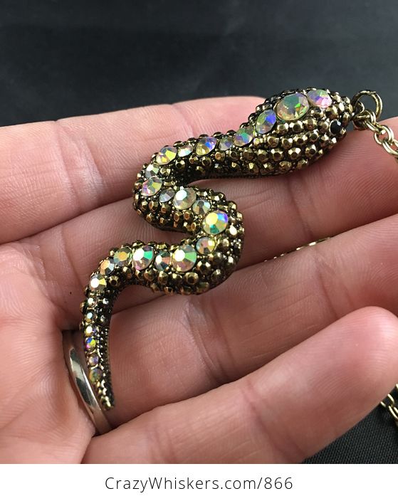 Stunning Slithering Rhinestone Snake Pendant - #6tUgwdyjc4o-3