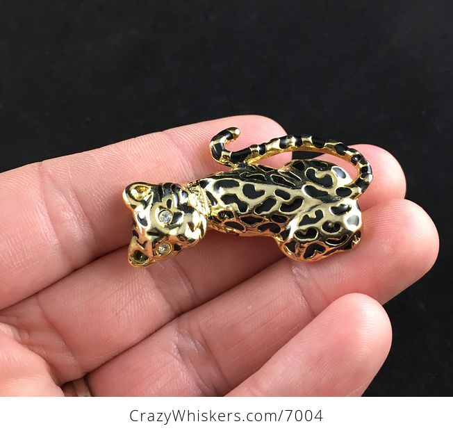 Stunning Vintage Leopard Jaguar Big Cat Jewelry Brooch Pin - #xmyZGlu4Ah0-4