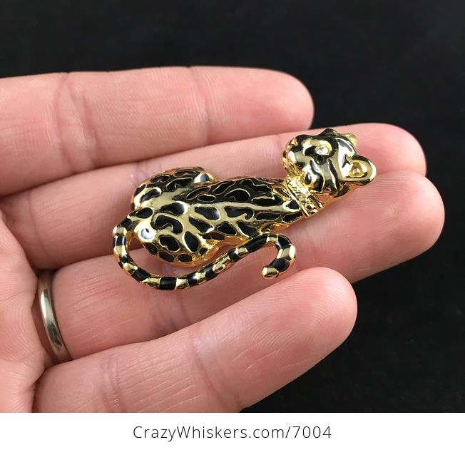 Stunning Vintage Leopard Jaguar Big Cat Jewelry Brooch Pin - #xmyZGlu4Ah0-3