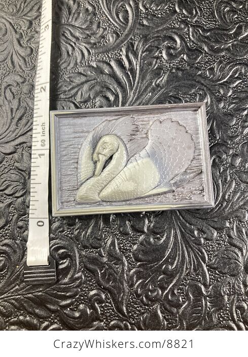 Swan Carved Jasper Stone Pendant Jewelry Mini Art Ornament - #J9Weqe7QwxM-4