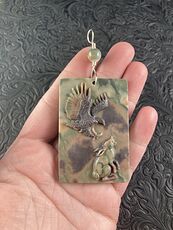 Swooping Eagle and Rabbit Carved in Jasper Stone Pendant Jewelry #VvJ2nOoEB0M