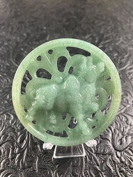 Taurus Bull Carved Green Aventurine Stone Pendant Cabochon Jewelry Mini Art Ornament #dayeYAACTB8