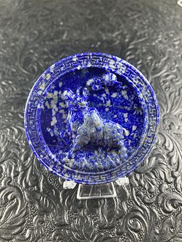 Taurus Bull Carved Lapis Lazuli Stone Pendant Cabochon Jewelry Mini Art Ornament #jH0e1SN5GGA