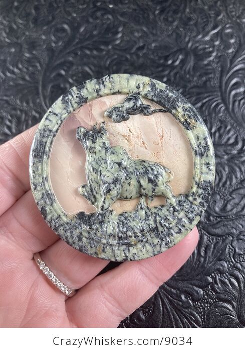 Taurus Bull Carved Stone Pendant Cabochon Jewelry Mini Art Ornament - #QYBqwDkhUJQ-6