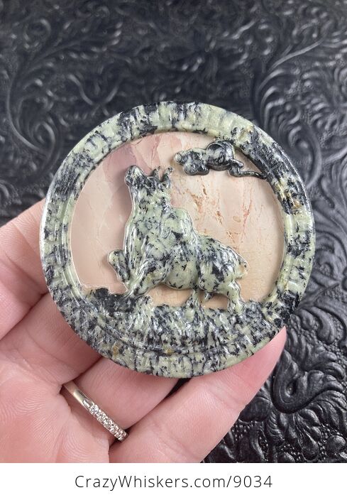 Taurus Bull Carved Stone Pendant Cabochon Jewelry Mini Art Ornament - #QYBqwDkhUJQ-2