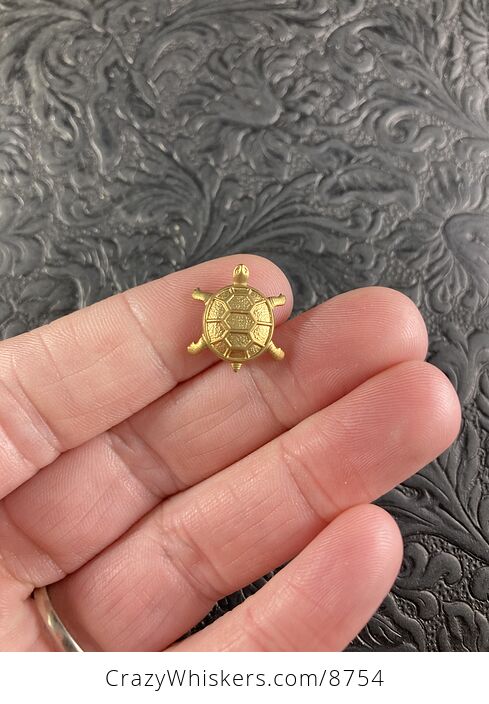 Teeny Tiny Brass Turtle Tortoise - #gqLSmPfWPy8-1