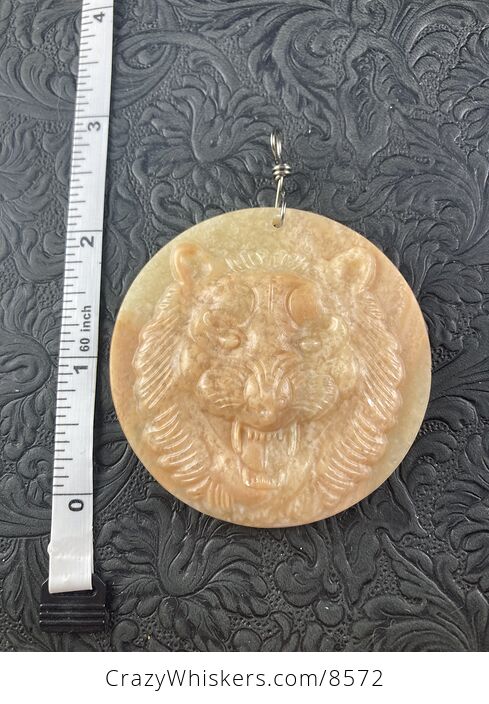 Tiger Carved Jasper Stone Pendant Jewelry Ornament or Mini Art - #pxVTdAXFGqQ-6