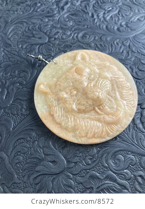 Tiger Carved Jasper Stone Pendant Jewelry Ornament or Mini Art - #pxVTdAXFGqQ-5