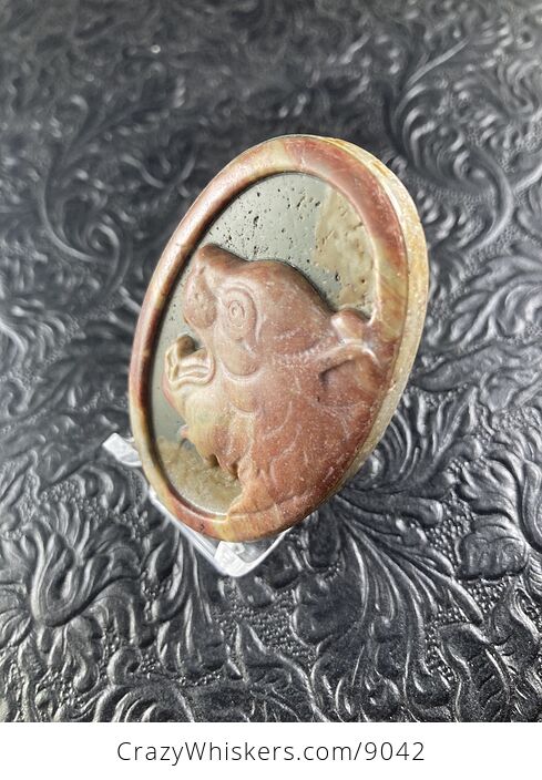 Tiger Carved Mini Art Jasper Stone Pendant Cabochon Jewelry - #GrHhLtsywjA-2
