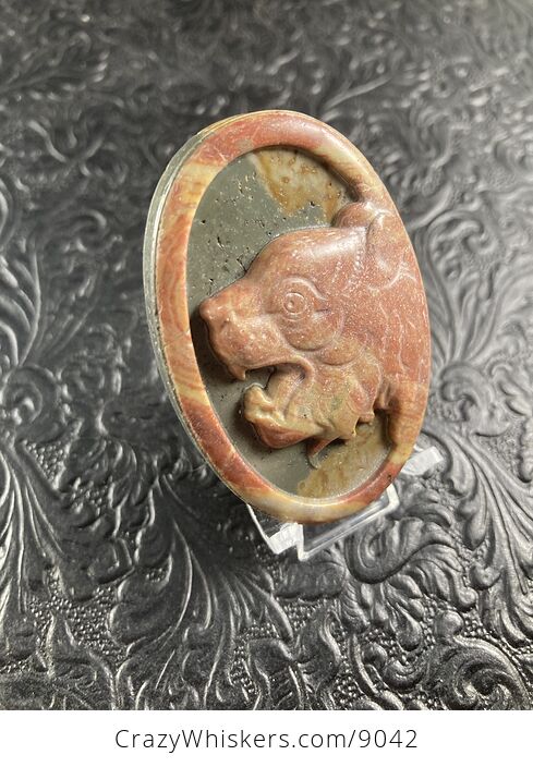 Tiger Carved Mini Art Jasper Stone Pendant Cabochon Jewelry - #GrHhLtsywjA-4