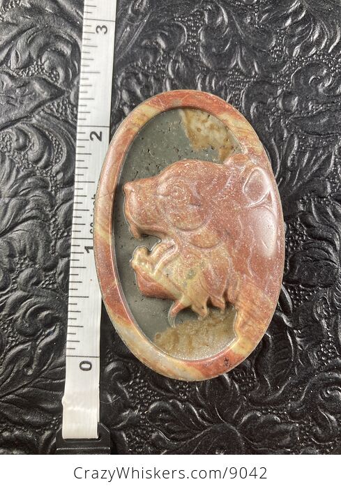 Tiger Carved Mini Art Jasper Stone Pendant Cabochon Jewelry - #GrHhLtsywjA-7