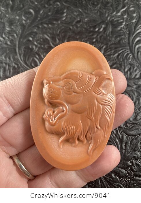 Tiger Carved Mini Art Red Malachite Stone Pendant Cabochon Jewelry - #gfLIIbxEnnY-3