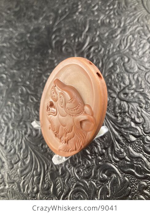 Tiger Carved Mini Art Red Malachite Stone Pendant Cabochon Jewelry - #gfLIIbxEnnY-2