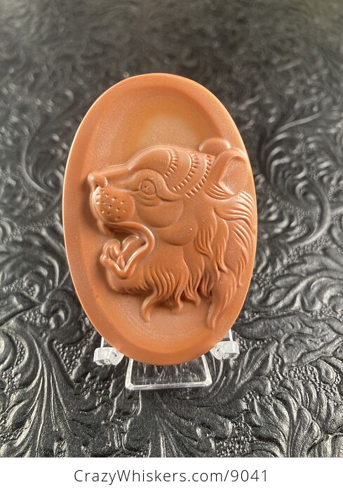 Tiger Carved Mini Art Red Malachite Stone Pendant Cabochon Jewelry - #gfLIIbxEnnY-1