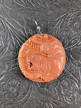 Tiger Carved Red Jasper Stone Pendant Jewelry #GvrLwVgyUis
