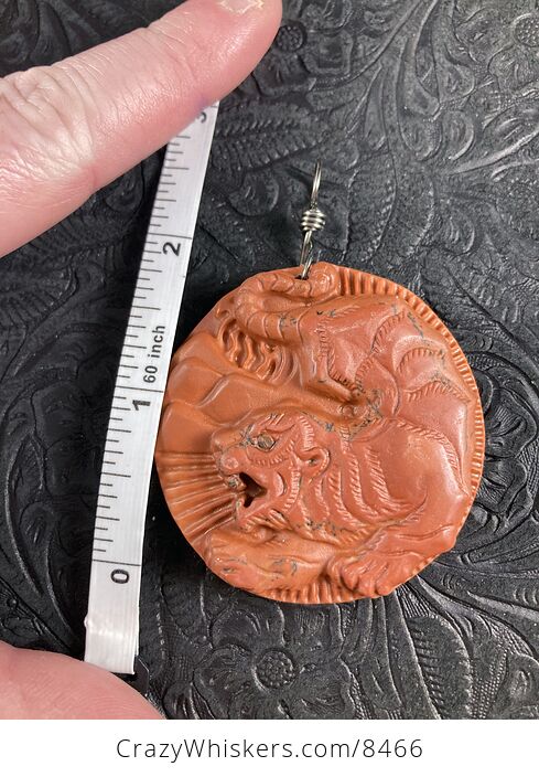 Tiger Carved Red Jasper Stone Pendant Jewelry - #GvrLwVgyUis-2