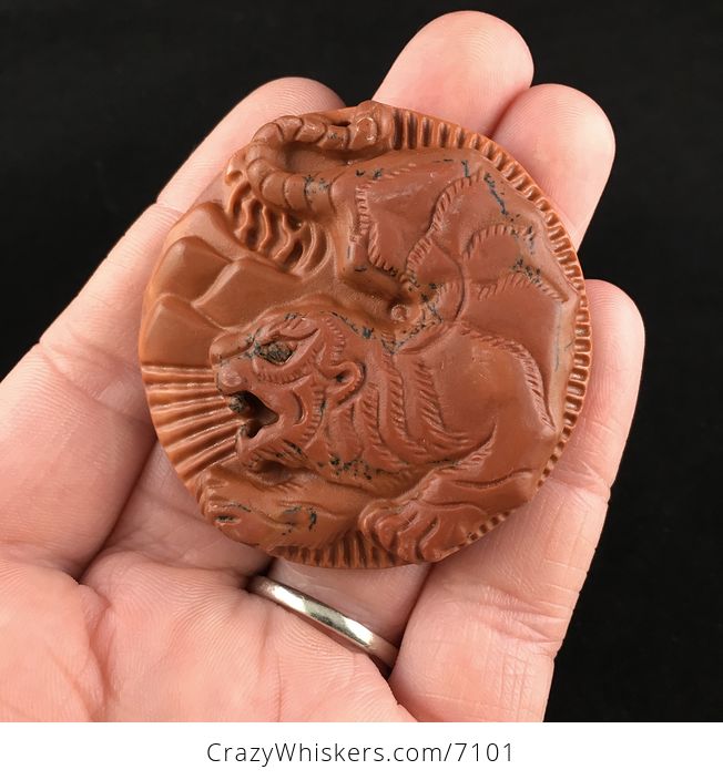 Tiger Carved Red Malachite Stone Pendant Jewelry - #Eu7Jkt3qYz4-1