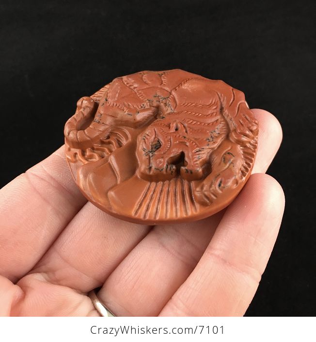 Tiger Carved Red Malachite Stone Pendant Jewelry - #Eu7Jkt3qYz4-4