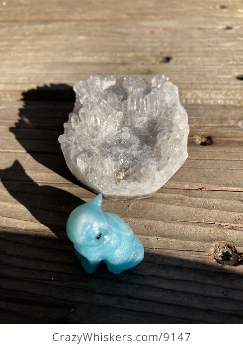 Tiny Amazonite Carved Kitty Cat Figurine and Crystal Base - #r4DXBTW9eY4-5