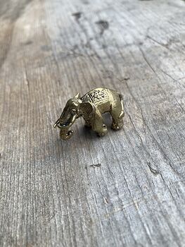 Tiny Brass Elephant Figurine #1r2W0zkRyqM