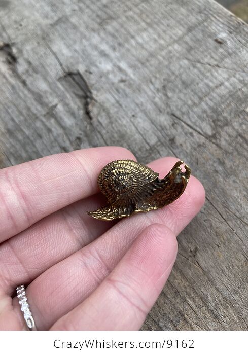 Tiny Brass Snail Figurine - #ufDhPiv8MwA-1