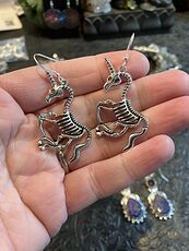 Unicorn Skeleton Halloween Earrings #XCVFTSpIt1U