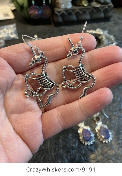 Unicorn Skeleton Halloween Earrings - #XCVFTSpIt1U-1