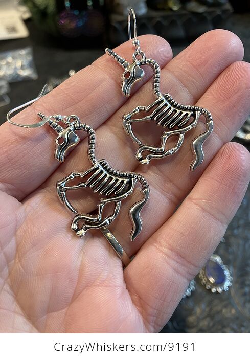 Unicorn Skeleton Halloween Earrings - #XCVFTSpIt1U-2