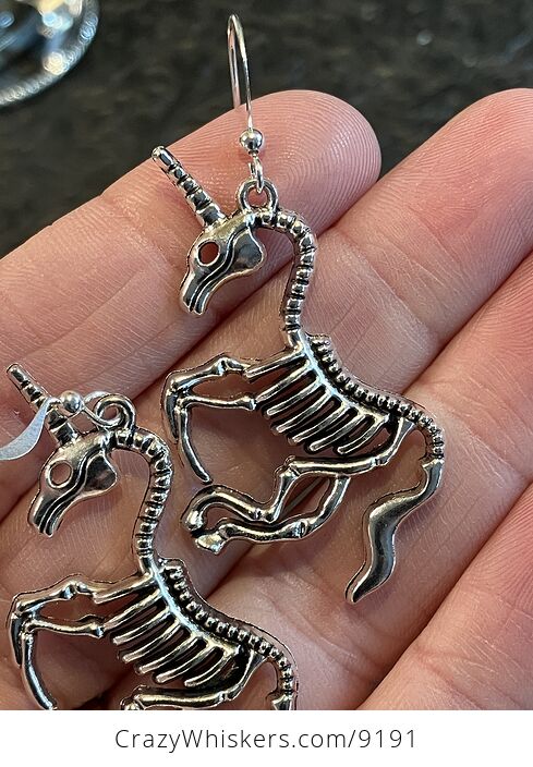 Unicorn Skeleton Halloween Earrings - #XCVFTSpIt1U-4