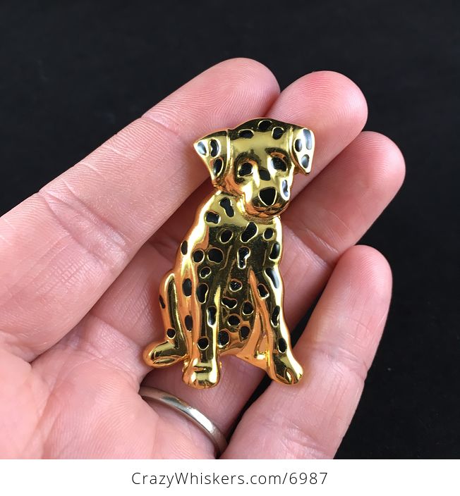 Vintage Ak Anne Klein Sitting Dalmatian Dog Brooch Pin Jewelry - #AnNhmy9Si3k-1