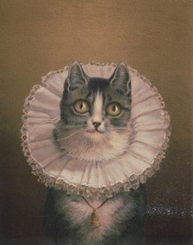 Vintage Digital Image of a Cat Wearing a Ruff #sPhm0ZgwXpA