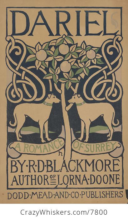 Vintage Digital Image of a Design with Dogs Dariel a Romance of Surrey by Rd Blackmore Author of Lorna Doone - #L9lJY1YNtBw-1