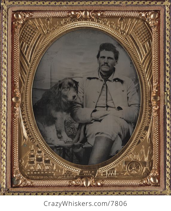 Vintage Digital Photo of a Dog and Unidentified Union Soldier Between 1861 and 1865 - #xrbbdM9MgtE-1