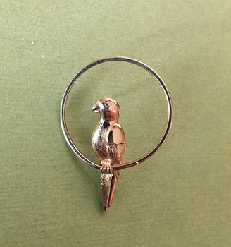 Vintage Gold Tone Avon Parrot Perched in a Ring Brooch Pin Price Includes Shipping #011tKHqWnro