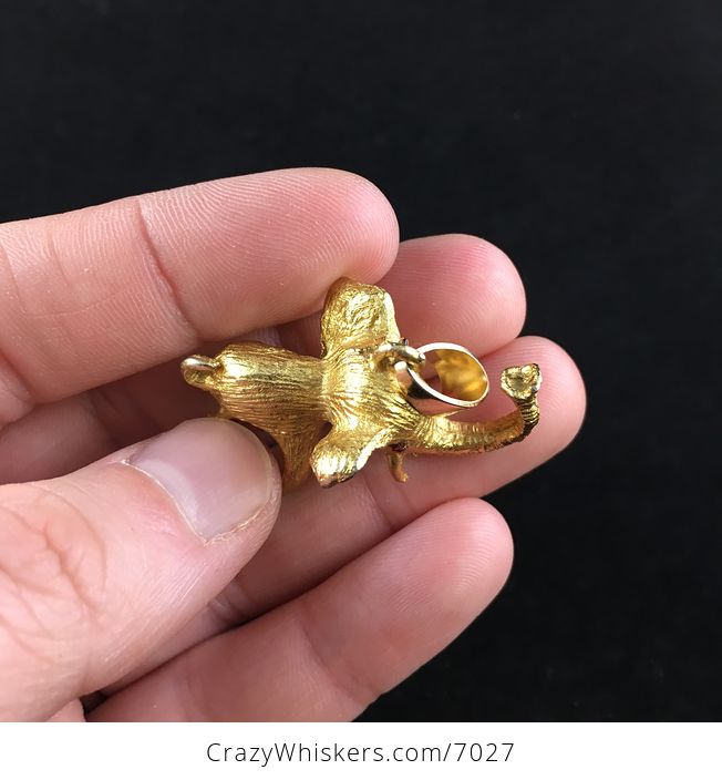 Vintage Gold Toned Elephant Jewelry Penant - #l37U9BupXIo-4