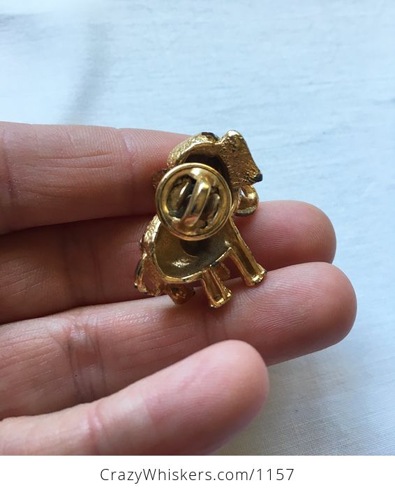 Vintage Gold Toned Elephant Pin - #cf4RuGExLEg-3