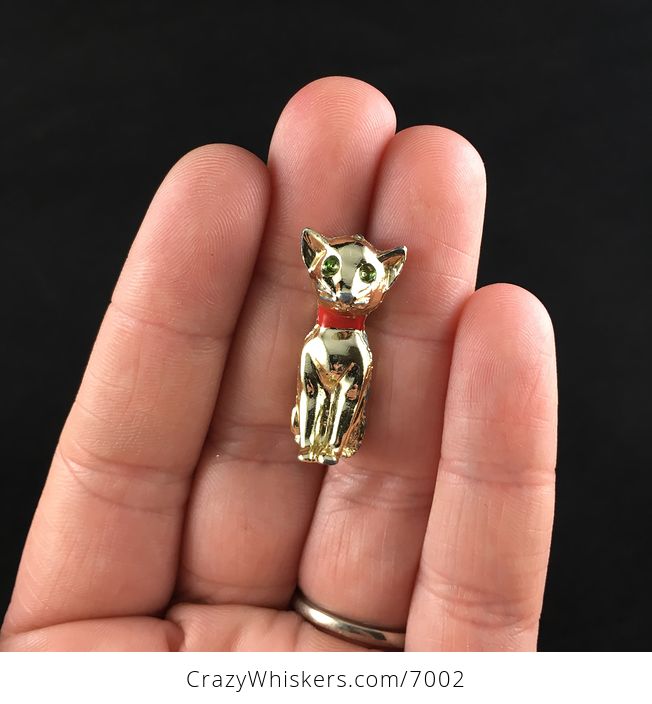 Vintage Gold Toned Kitty Cat Jewelry Brooch Pin - #Vbz56aAVSI8-1