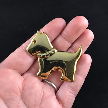 Vintage Gold Toned Scottie Scottish Terrier Dog Brooch Pin Jewelry #ltCQeMHypeo
