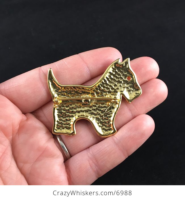 Vintage Gold Toned Scottie Scottish Terrier Dog Brooch Pin Jewelry - #ltCQeMHypeo-4