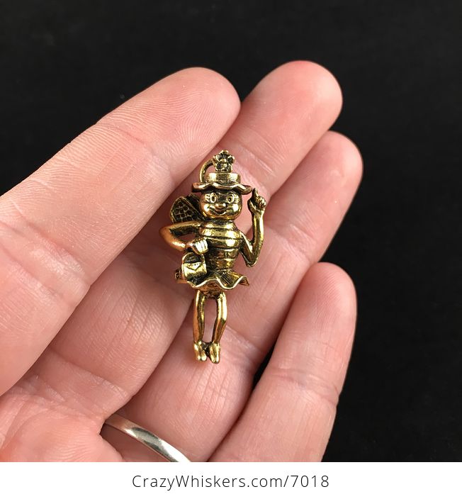 Vintage Honey Bee Jewelry Brooch Pin - #vUHdjDK5MJQ-1
