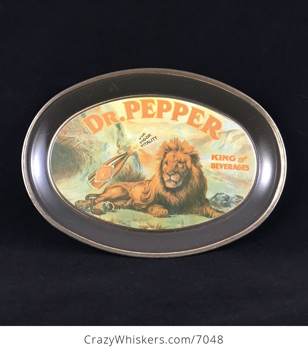 Vintage Metal Dr Pepper Lion Tray - #KyooK9rVKc8-1