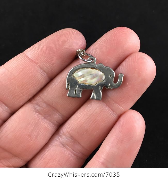 Vintage Mother of Pearl Elephant Jewelry Necklace - #JmJW5IBeYrs-2