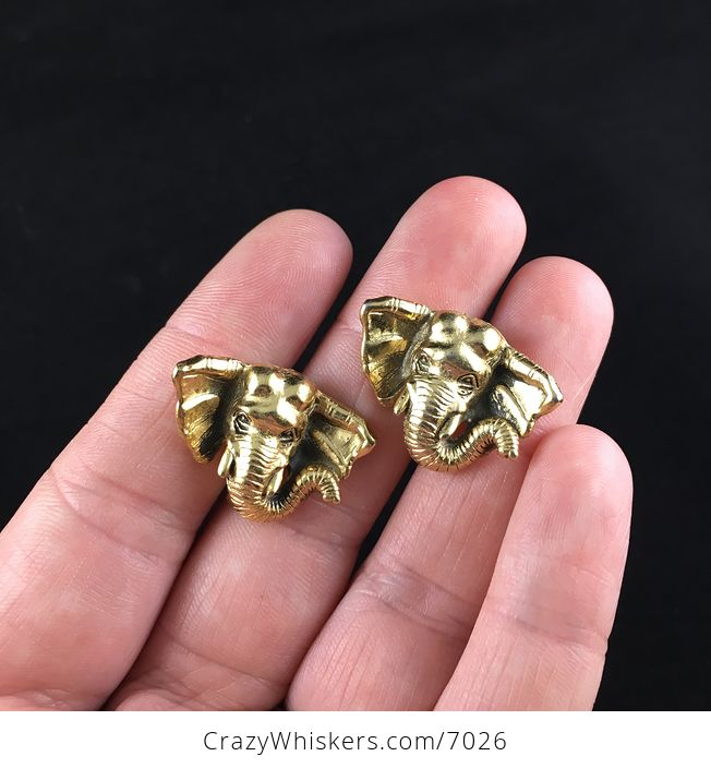 Vintage Pair of Clip on Elephant Earrings - #k0gfBn1juvE-1
