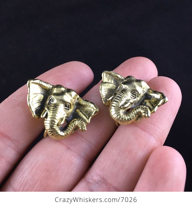 Vintage Pair of Clip on Elephant Earrings - #k0gfBn1juvE-2