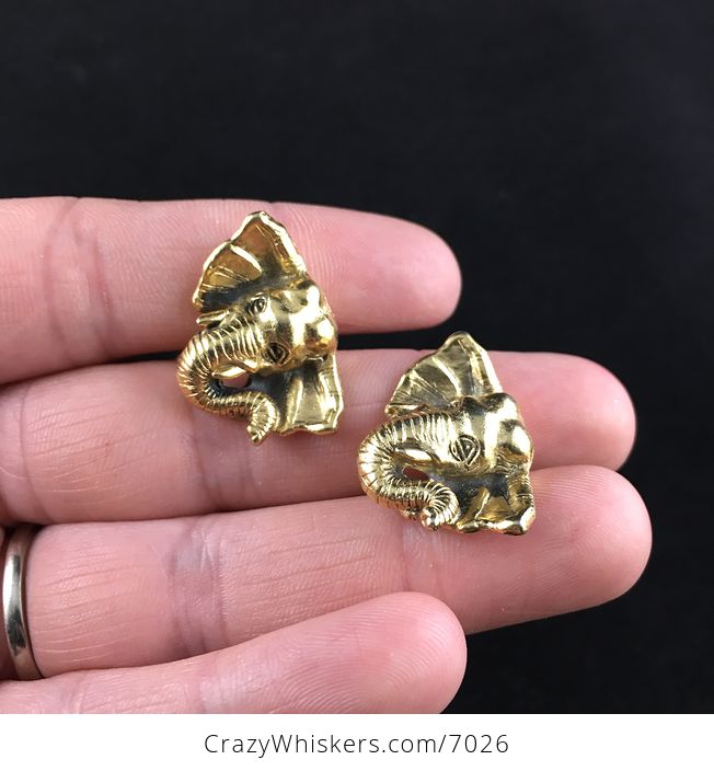 Vintage Pair of Clip on Elephant Earrings - #k0gfBn1juvE-3
