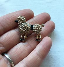 Vintage Poodle Pin with Texture and Black Muzzle and Waist #29Zrjnpok6w