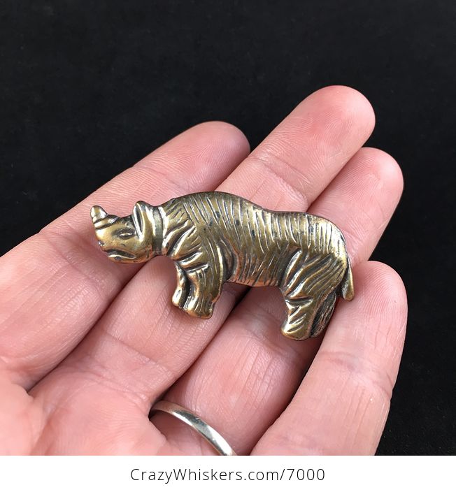 Vintage Rhinoceros Rhino Jewelry Brooch Pin - #o67PXIgqqbg-1