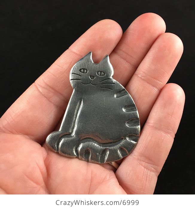 Vintage Silver Toned Kitty Cat Brooch Pin Jewelry - #2XmidiQeqDU-1