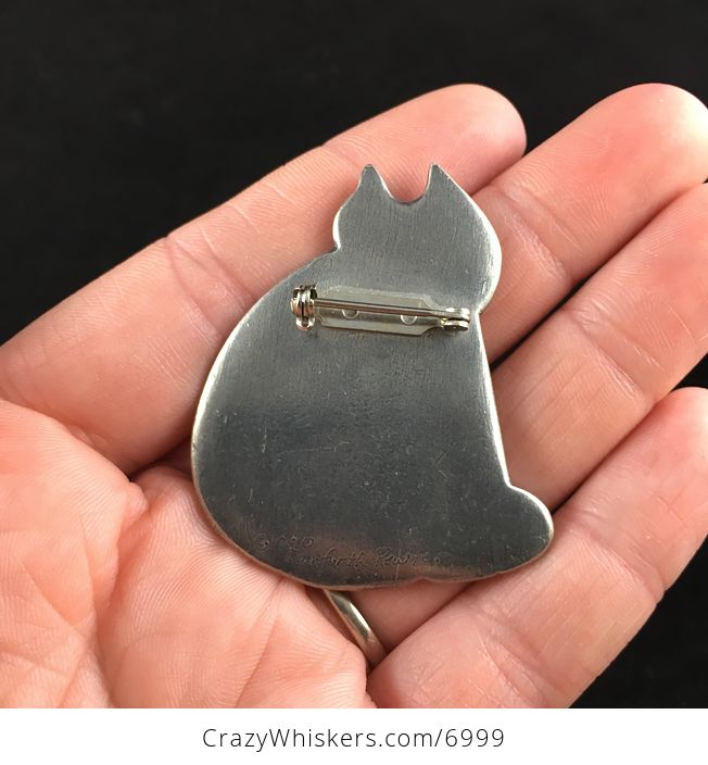 Vintage Silver Toned Kitty Cat Brooch Pin Jewelry - #2XmidiQeqDU-5